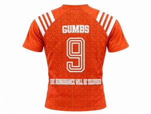 Maillot de rugby orange personnalisé : l'excellence est un must. T-shirt de sport pour homme imprimé par sublimation, séchage rapide, respirant, manches raglan. - Product Image 3
