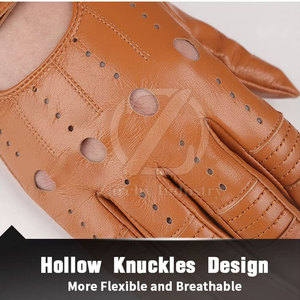 Customized Color High Quality Leather Driving Gloves Full Palm Waterproof Non-Slip Adjustable Wrist <b>Strap</b> - Product Image 4