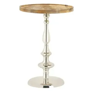 โต๊ะข้างทรงกลมชุบทอง วัสดุโลหะ เฟอร์นิเจอร์หรูหราสำหรับบ้าน คาเฟ่ ตกแต่งห้องนั่งเล่น ใช้เป็นโต๊ะกลาง ทำจากอะลูมิเนียม - Product Image 5