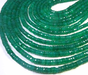 Cuentas de Ónix Verde Heishi de 5.5mm, Hermosas Cuentas de Ónix Natural con Orificio Central, 16 Pulgadas, Cuentas de Ónix Verde Facetadas - Product Image 2
