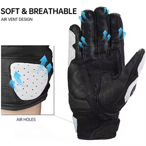 Guantes de Motocicleta de Cuero Genuino de Invierno de Alta Calidad, Guantes Negros para Motociclismo de Carreras, Guantes Deportivos Cálidos para Exteriores, Incluyendo Esquí - Product Image 4