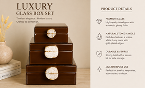 Luxury Dark Brown Color Mirror <b>Glass</b> Decorative Storage Box Key <b>Knob</b> Premium Jewelry Vanity Organizer Boxes Home Decor Lacquer - Product Image 3
