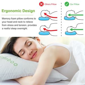 Almohada de Cama King Size Hipoalergénica de Espuma Viscoelástica de Bambú con Funda Lavable - Product Image 3