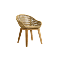 Chaise de salle à manger en rotin de haute qualité avec support en bois massif, design moderne, couleur personnalisée pour hôtels et restaurants - Prix de gros