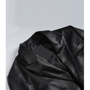 Blazer chauffant en cuir de vachette noir original pour homme, modèle 2026, haute qualité, faible MOQ, grandes tailles, tendance hiver, vente chaude OEM - Product Image 4