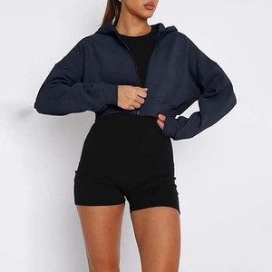 Haut court à capuche en coton de haute qualité, respirant, grande taille, pour femme, idéal pour la course en extérieur et l'entraînement - Product Image 2