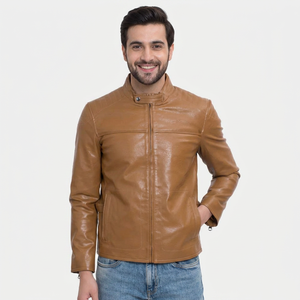 Factory Proper Design Trendy Outfit <b>Men's</b> Leather Jacket Low Price Unique Style <b>Men's</b> Biker Leather jacket for <b>men</b> - Product Image 1