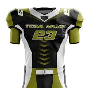 Maillot de football américain personnalisé pour homme, noir, olive, blanc, numéro 23, col en V, manches courtes, ensemble uniforme en polyester anti-humidité - Product Image 4