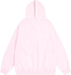 Pink Oversized Hoodie <b>Spray</b> Printed Streetwear Unisex Cotton FRENCH TERRY Regular Fit Front Logo Autumn <b>Style</b> - Product Image 2