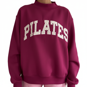 Compre Sudadera de Felpa 100% Algodón para Mujer, Cuello Alto, Estilo Casual, Transpirable, Estilo Urbano, Largo Regular - Product Image 4