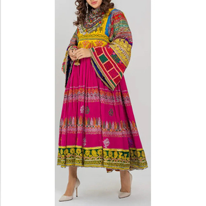 New Arrival Modern Tone Knee-Length Afghan Kuchi Wedding <b>Dresses</b> Handmade Multicolor Tribal Appliques Afghan Kuchi <b>Dress</b> - Product Image 1