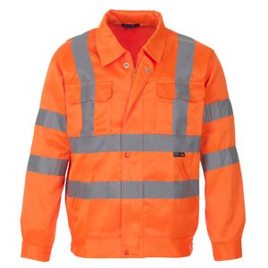 Chaqueta de Trabajo Acolchada de Alta Visibilidad, Uniforme de Trabajo Personalizado, Franja Reflectante de Seguridad Naranja Fluorescente, Chaquetas de Poliéster de Alta Visibilidad - Product Image 3