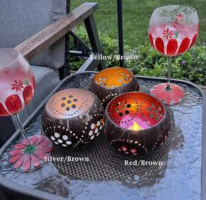 Utensilios de cocina y vajilla hechos a mano marca vietnamita alta calidad seguro natural frutero decorativo laca cáscara de coco. - Product Image 6