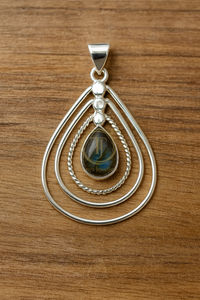Pendentif en pierre précieuse labradorite bleue, argent sterling 925 |   Pendentif plaqué or rose et or jaune |   Collier en cristal de guérison, cadeau - Product Image 3