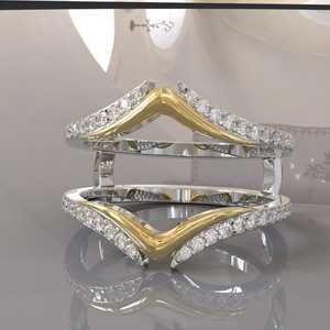 Anneau de rehaussement personnalisable, Enveloppe d'anneau Aggie, Enveloppe d'anneau diamant, Anneau assorti en moissanite, Anneau éternité, Bande éternité diamant - Product Image 1