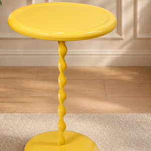 Modern Yellow Accent Side <b>Table</b> Twisted Pedestal End <b>Table</b> Round Coffee <b>Table</b> <b>Decorative</b> Living Room Furniture Bedside <b>Table</b> - Product Image 2