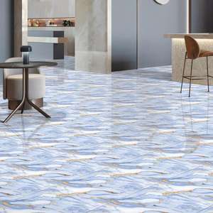 Legend Crema Design 600x600mm Carreaux de sol en porcelaine polie 9mm d'épaisseur 60x60 Carreaux de réception haute résolution - Product Image 5