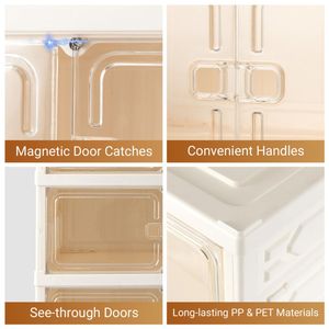 Scarpiera Pieghevole a 6 Livelli con Ante Trasparenti, Montaggio Senza Attrezzi, Organizzatore per Scarpe in PS per Ingresso e Armadio, Grande Capacità per Viaggi - Product Image 5