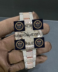 Montre de luxe en acier inoxydable style Hip Hop, avec cristaux de saphir, design personnalisé, moissanite de haute qualité, GPS, mouvement à quartz - Product Image 1