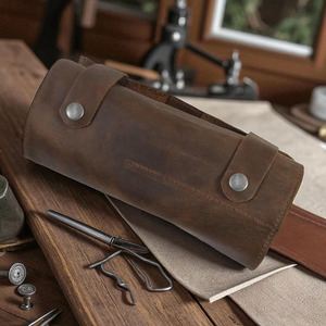 Luxury leather <b>tool</b> <b>roll</b> organizer bags bulk supplier OEM custom logo export quality portable storage quality in low price - Product Image 4