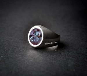Bague de fiançailles vintage en Alexandrite, taille ovale, halo, argent sterling 925, bijou pierre de naissance, pierre précieuse changeante de couleur, cadeau - Product Image 4