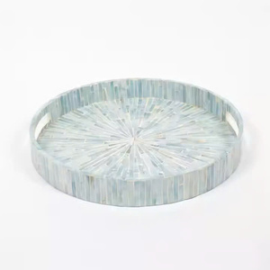 Bandeja con Incrustaciones de Nácar y Diseño de Dibujos Animados para Guardar Vasos, Bandeja de Servir Duradera, Ecológica y Hecha a Mano para la Cocina Familiar - Product Image 2