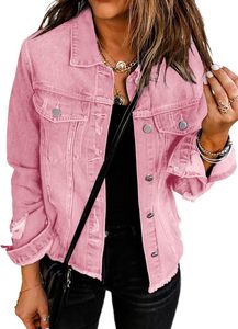 Women <b>Denim</b> <b>Coat</b> Premium Cotton Jean Jacket Casual Button Front Vintage Blue Fashion Streetwear Comfortable Daily Outfit Fit - Product Image 5