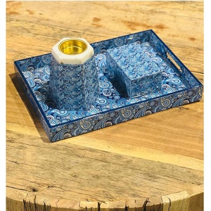 Ensemble cadeau de brûleur d'encens en émail et résine élégant 100% naturel avec parfum aromatique Oud Bakhoor écologique - Product Image 1