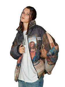 Blouson matelassé Hip Hop Hiver Entièrement Imprimé Art Ancien National Personnalisé Enfants Hommes Femmes OEM ODM Chaud Coupe-Vent Imperméable Rembourré - Product Image 3