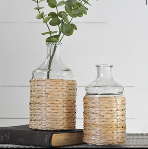 Ensemble de supports en verre en jacinthe d'eau, gaine de carafe unique, couvre-verres tressés de qualité supérieure - Product Image 4