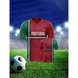 Maillot de football personnalisable à manches courtes pour homme 2026 – Kit sportif Portugal sublimé, UPF 50, séchage rapide, respirant - Product Image 5