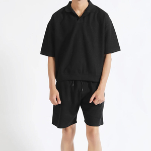 Conjunto de Polo Premium para Hombre |   Conjunto Casual de Verano de 2 Piezas con Pantalones Cortos |   Camiseta y Pantalones Cortos Negros Personalizados con Cuello |   Fabricación a Granel - Product Image 5