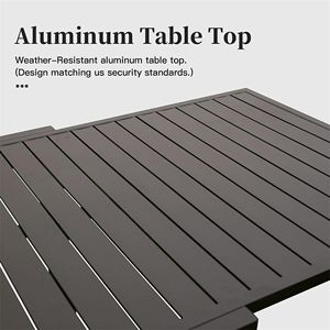 Large <b>Extendable</b> 53\"-106\" Aluminum Metal Patio <b>Dining</b> <b>Table</b> Indoor <b>Outdoor</b> Adjustable for 6-8 Persons Rectangular Design for - Product Image 5