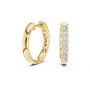 <b>14K</b> Yellow <b>Gold</b> Round Lab-Grown Diamond <b>Earrings</b> for Women | Engagement | New Grown Diamond - Product Image 3