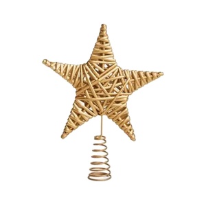 Ornements de cloche de Noël en rotin fabriqués à partir d'osier naturel pour décor d'arbre et affichage saisonnier à la maison - Product Image 1