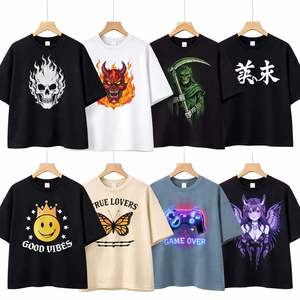 Camiseta de Hombre al por Mayor OEM, Estilo Y2K Retro, Versátil, Gótica, Oversize, 100% Algodón, Transpirable, Moda Urbana, Ropa Casual - Product Image 5