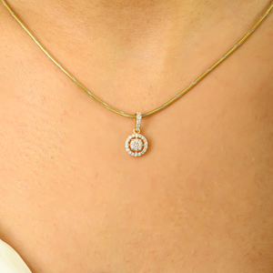 18K <b>Solid</b> Yellow <b>Gold</b> Round Chunky Charm <b>Pendant</b> - Product Image 3