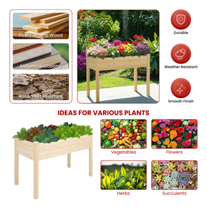 Bac à plantes surélevé en bois écologique pour jardin extérieur, design surélevé pour les jardins potagers, GB102 - Product Image 3