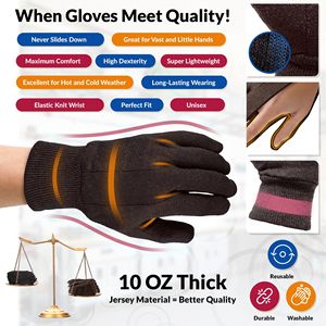 24-Pack 10-Inch Brown Jersey <b>Gloves</b> for <b>Men</b> and Women Polyester Cotton Garden & Outdoor <b>Thermal</b> Breathable and Reusable - Product Image 3