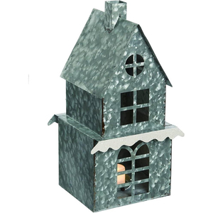 Portavelas de metal galvanizado de la mejor calidad, linterna vintage de hierro gris, portavelas para decoración de interiores, exteriores y jardín. - Product Image 6