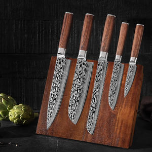 LEGACY BLADES Premium Damascus Chef <b>Knife</b> <b>Set</b> 5-Piece Wood Handle Handmade Razor <b>Sharp</b> Ambidextrous Kitchen <b>Knife</b> <b>Set</b> - Product Image 2