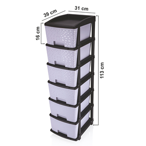Armario de Almacenamiento Modular de Plástico Moderno de 6 Niveles, Plegable, Expandible y Apilable, Organizador de Ropa para Cocina y Baño - Product Image 1