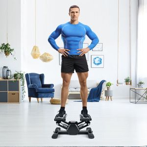 เครื่องเดินบันไดขนาดเล็กแบบเงียบ พร้อมตัวตั้งเวลาแบบดิจิตอลและสายรัดต้านทาน รองรับน้ำหนักสูงสุด 330.7 ปอนด์ อุปกรณ์ออกกำลังกายที่บ้านที่ทนทาน - Product Image 2