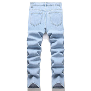New Denim Jeans <b>Men</b> <b>Stretch</b> Straight Style Business Formal Casual 100% Cotton Blue Jeans Winter Autumn Breathable Eco-Friendly - Product Image 5