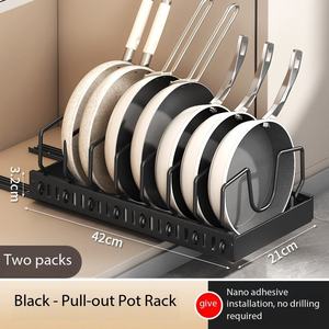 Étagère de rangement murale en fer robuste à double niveau multifonctionnelle pour cuisine, organisateur de placard efficace pour hôtels - Product Image 2