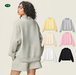 Multi color Mockneck Sweatshirt Matching Shorts <b>Mock</b> <b>Neck</b> Sweatshirt Oversized Sweat Suit Shorts Set Sweatshirt - Product Image 4