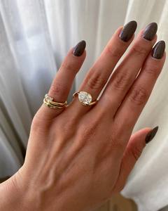 Jewellery Fashion 925 Sterling <b>Silver</b> Wave Twisted <b>Solitaire</b> Pear Cut Prong Crystal Wedding Anniversary <b>Ring</b> Set Women - Product Image 4