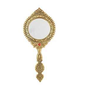 Antique Golden Handheld <b>Mirror</b> Vintage Makeup <b>Mirror</b> Decorative <b>Vanity</b> <b>Mirror</b> Retro Hand <b>Mirror</b> for <b>Dressing</b> <b>Table</b> Gift - Product Image 1