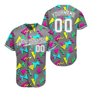 เสื้อเบสบอลแบบสั่งทำคุณภาพพรีเมียมสำหรับผู้ชาย เสื้อซอฟต์บอล เสื้อกีฬาแบบทีม เสื้อเชิ้ตติดกระดุม เสื้อตาข่าย - Product Image 1