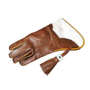 Gants de fauconnerie en daim double épaisseur, doublés en peau de veau avec revers contrastant, gants pour faucons, qualité supérieure - Product Image 1